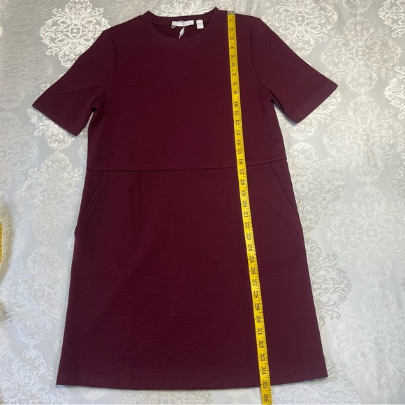 Boss Hugo Boss “Ekadri” Shift Dress With Pockets Burgundy Size Medium NWT - Picture 5 of 10
